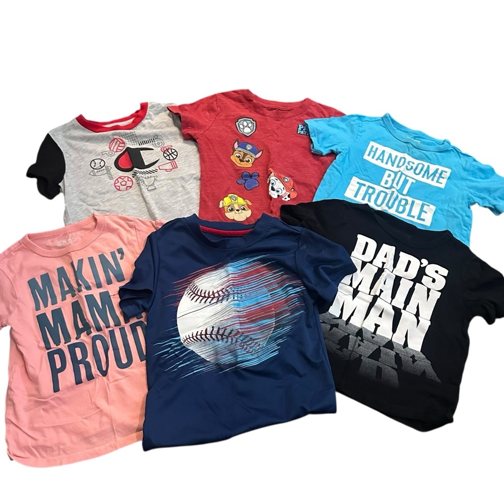 Lot of 6 Boys Short Sleeve T-Shirts Size 3T